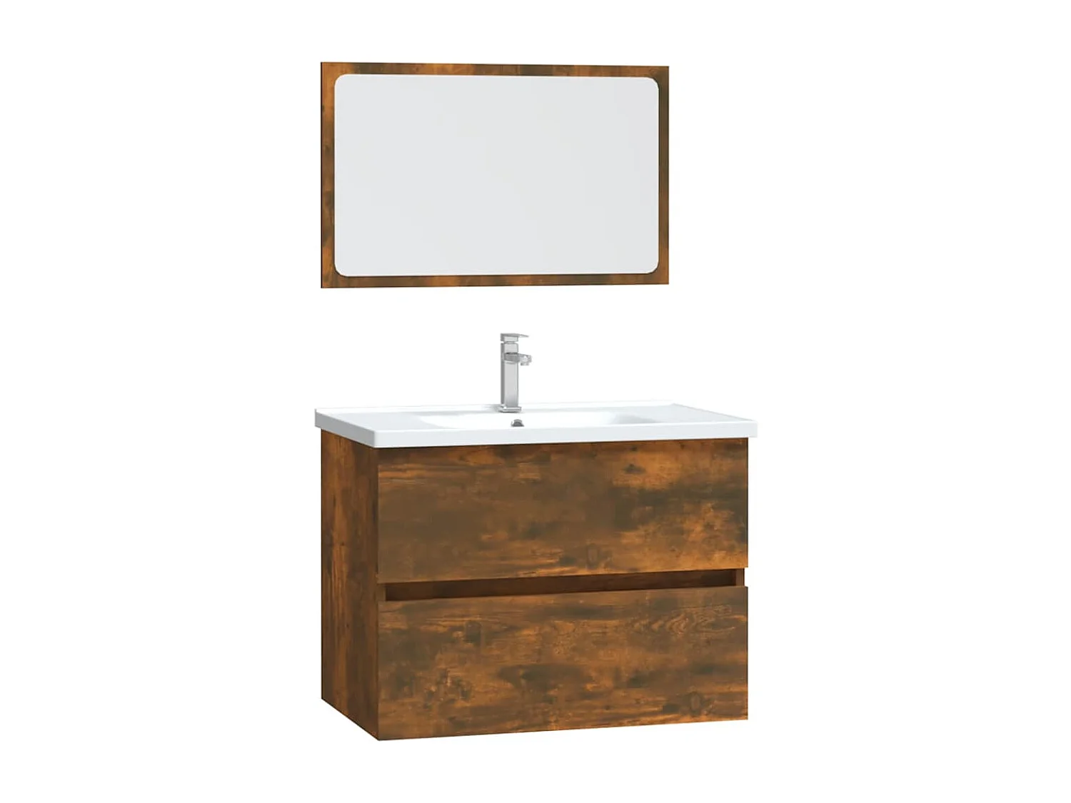 Ensemble de meubles de salle de bain 2 pcs Chêne fumé