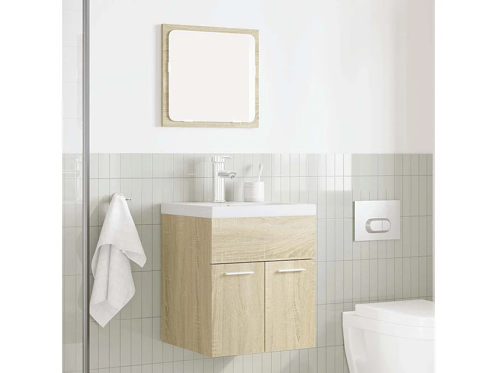 Conjunto de muebles de baño de 2 piezas roble sonoma