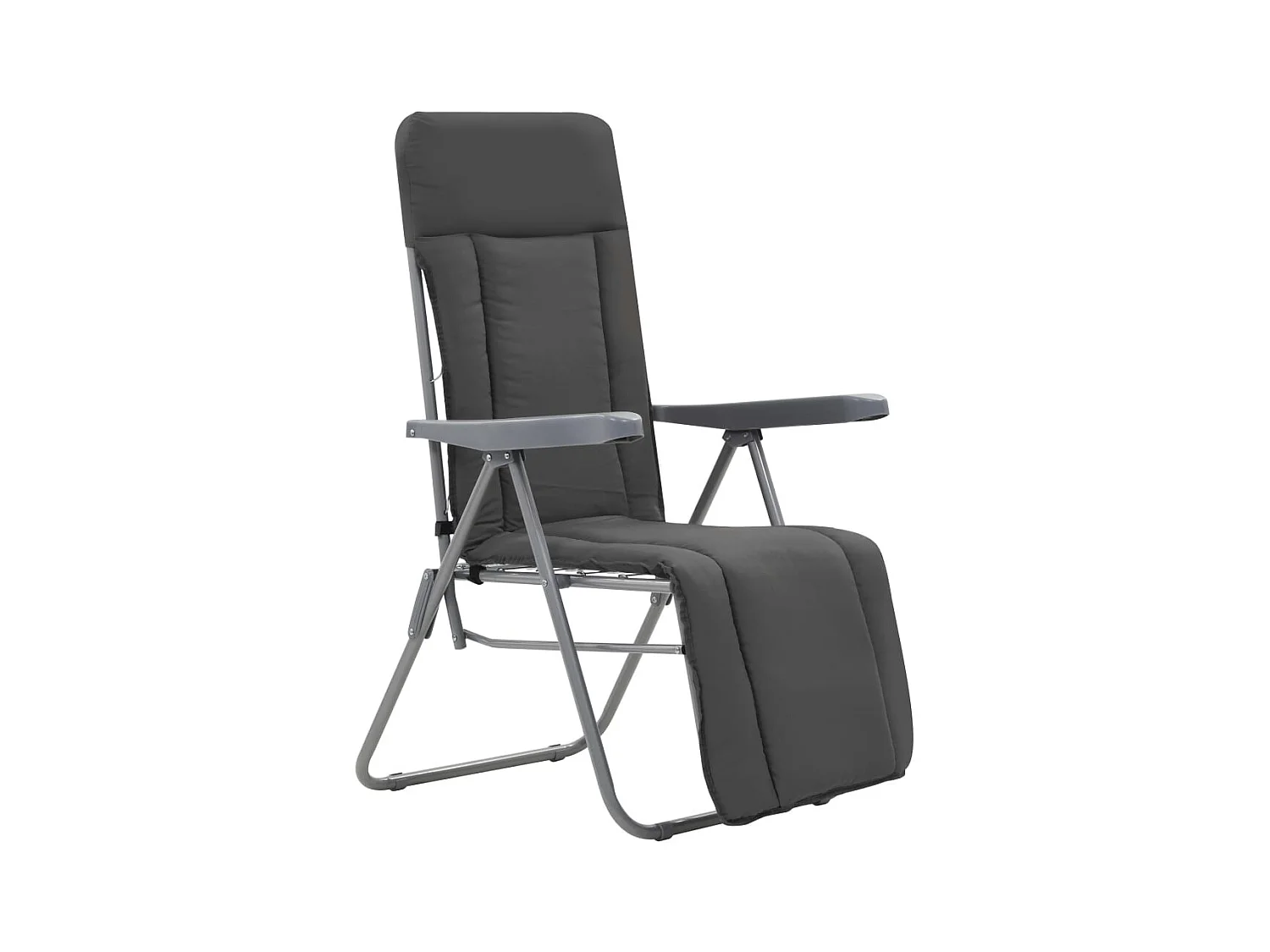 Sedie da giardino pieghevoli con cuscini, set da 2, grigio