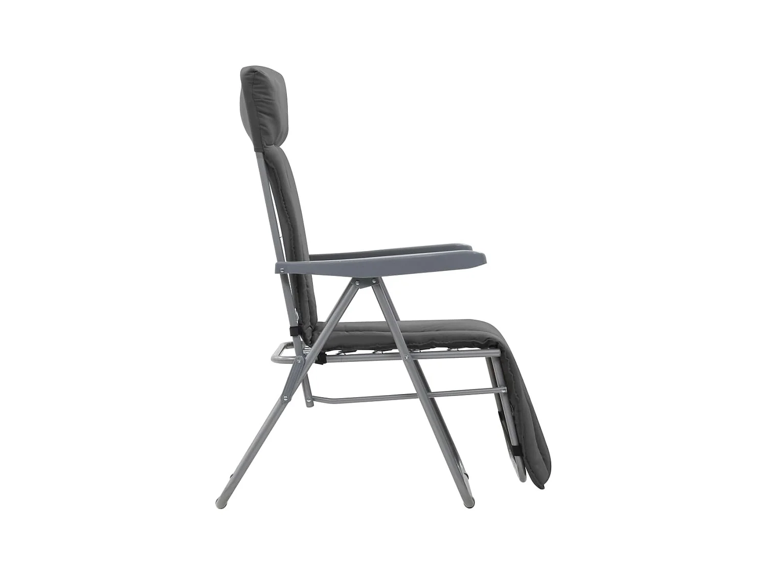 Sedie da giardino pieghevoli con cuscini, set da 2, grigio