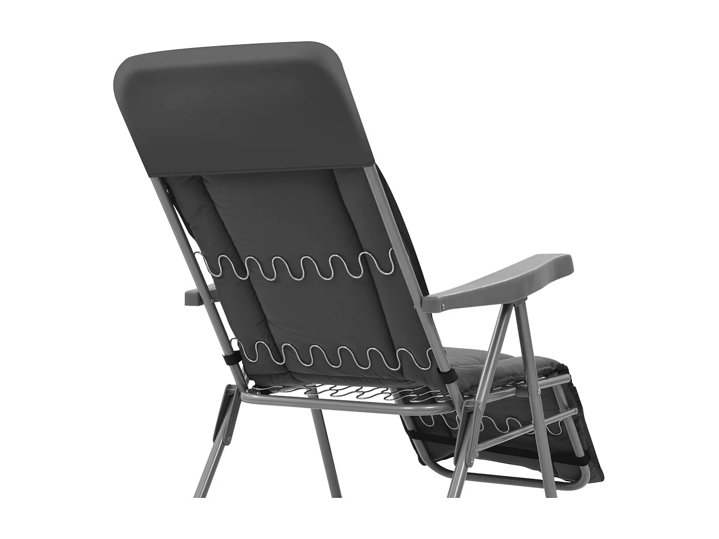 Sedie da giardino pieghevoli con cuscini, set da 2, grigio