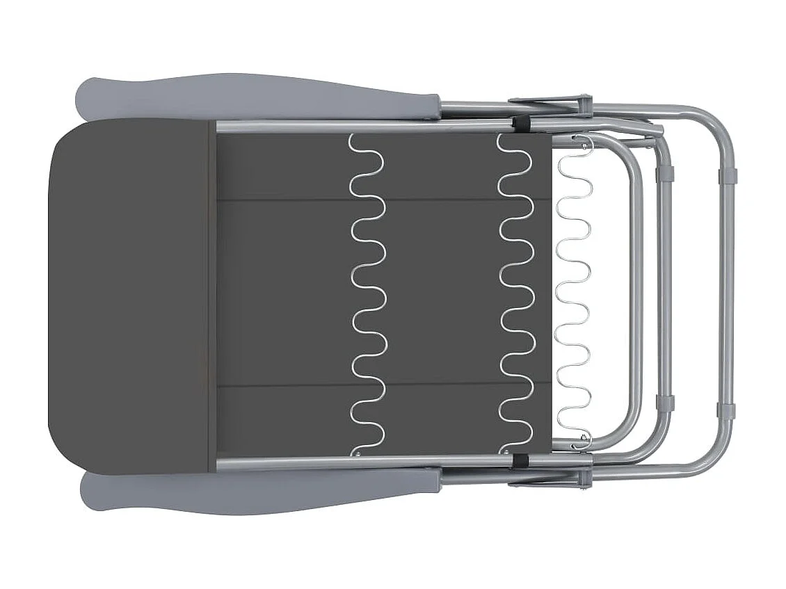 Sedie da giardino pieghevoli con cuscini, set da 2, grigio