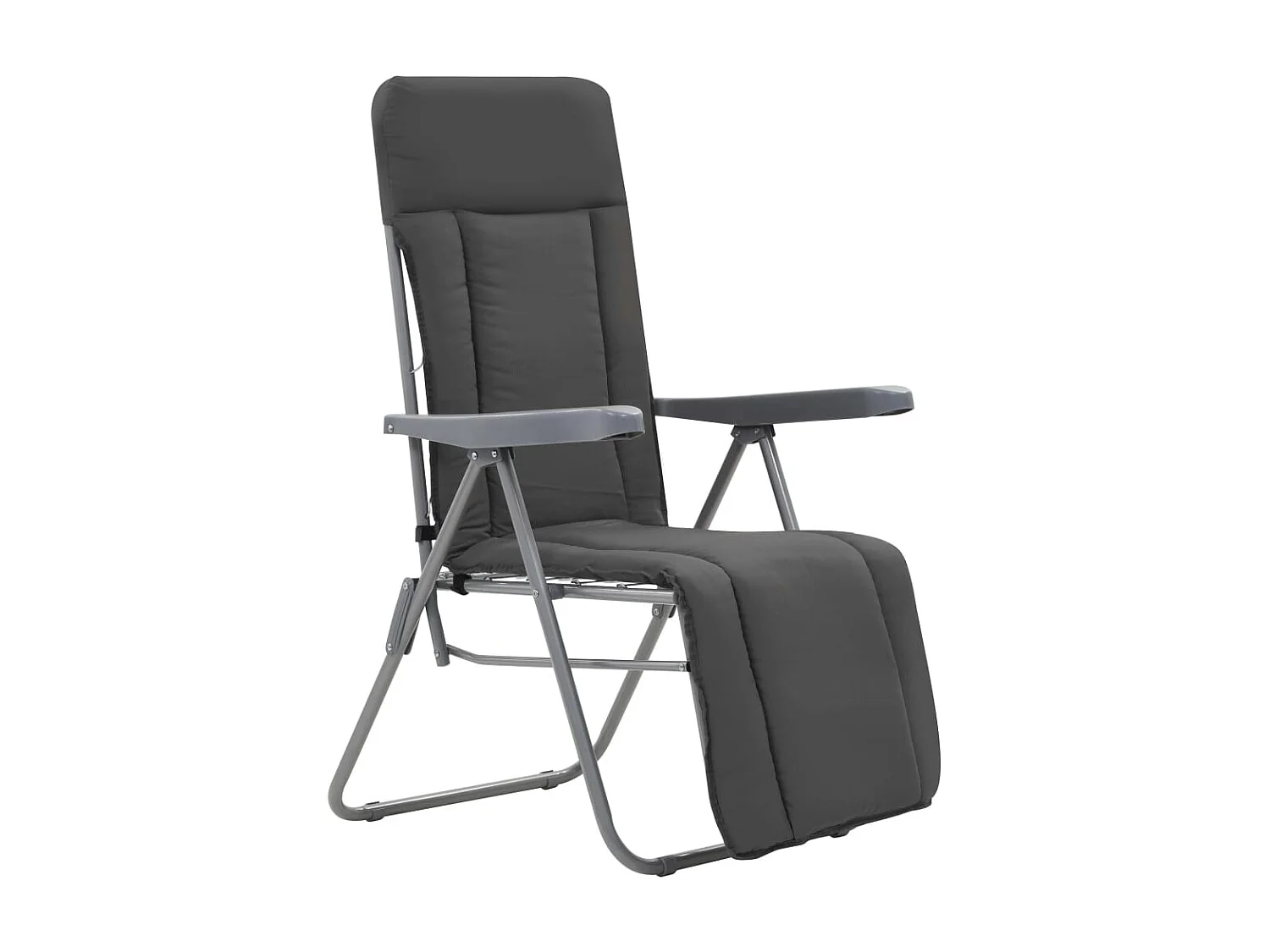 Sedie da giardino pieghevoli con cuscini, set da 2, grigio