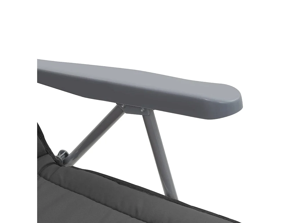 Sedie da giardino pieghevoli con cuscini, set da 2, grigio