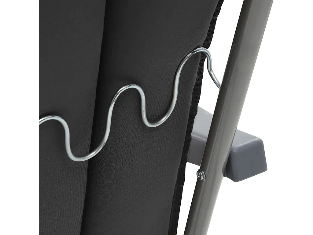 Sedie da giardino pieghevoli con cuscini, set da 2, grigio