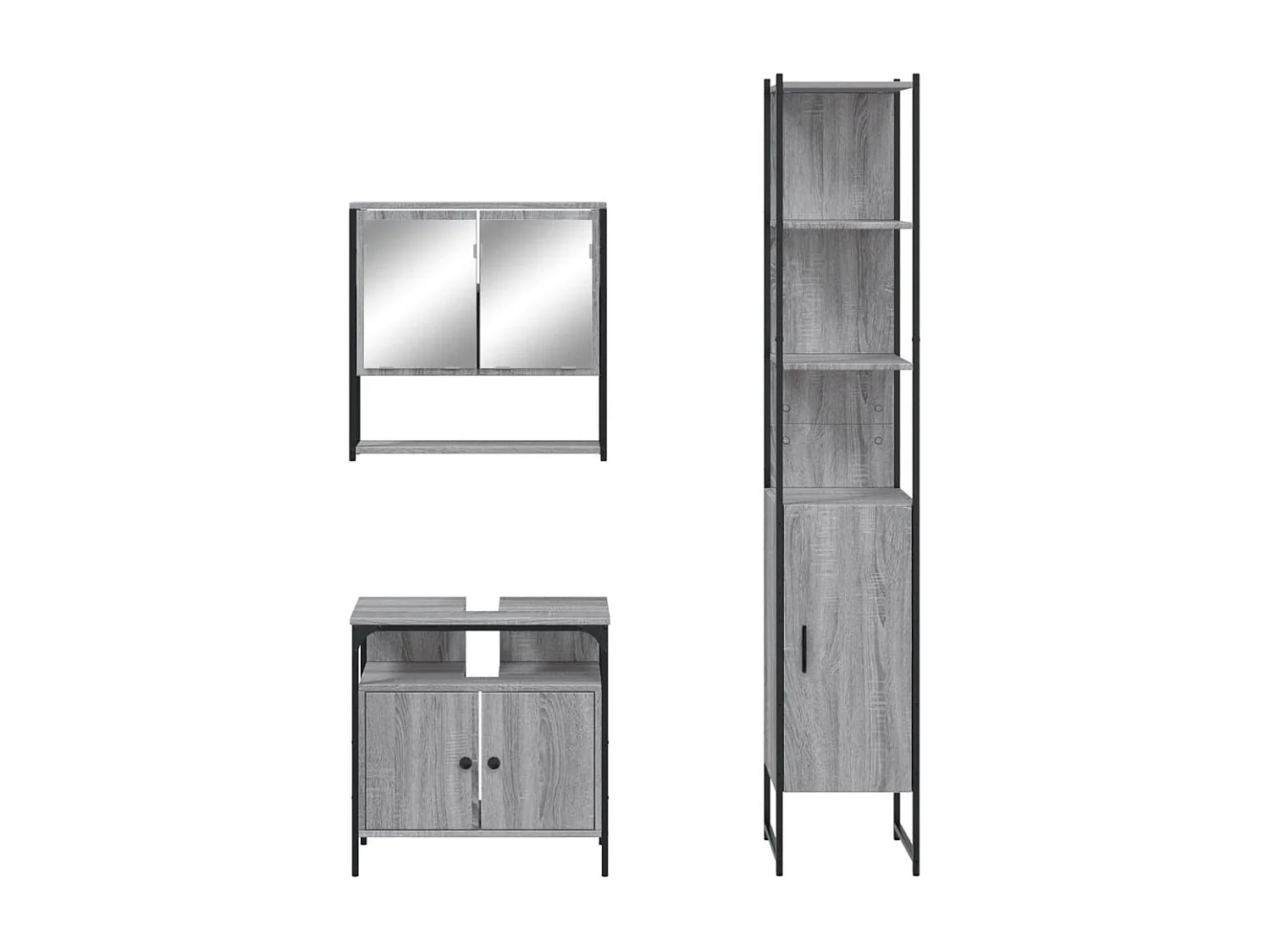 Set di mobili da bagno Sonoma Grey da 3 pezzi