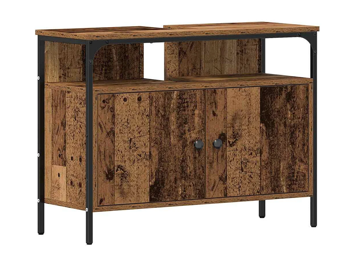 Ensemble de mobilier de salle de bain 4 pcs Bois ancien