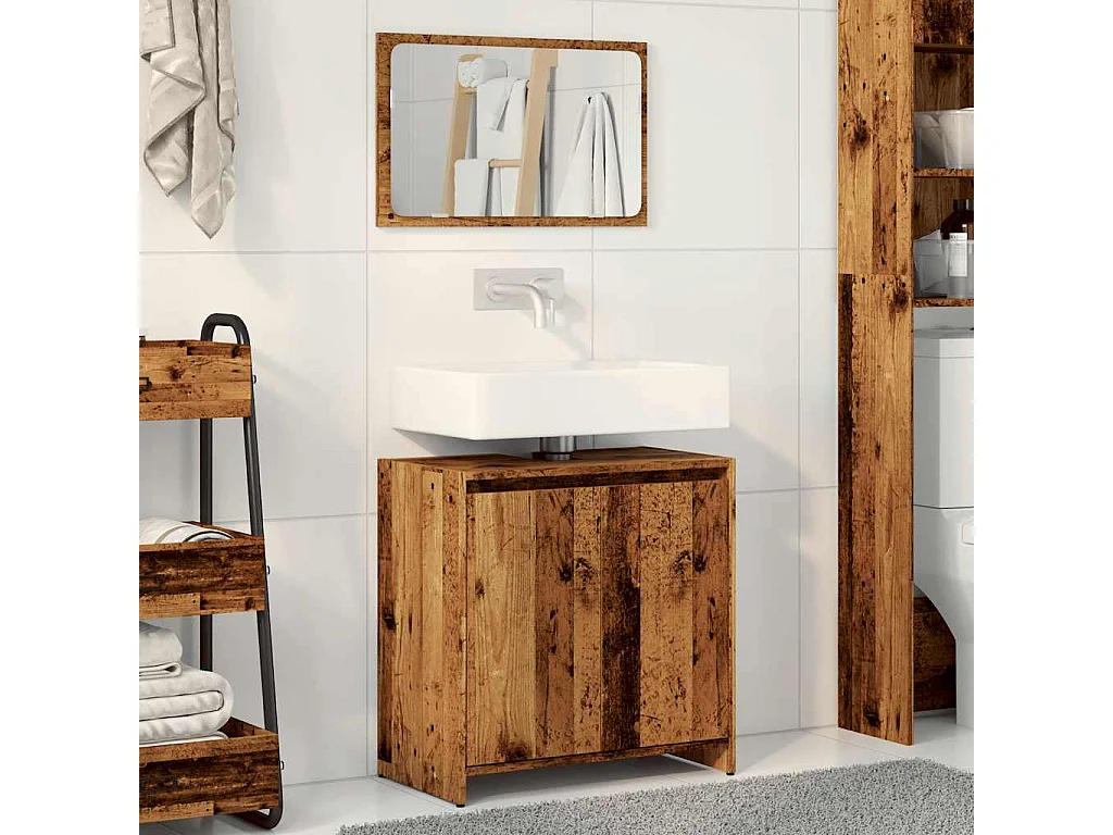 Ensemble de meubles salle de bain 2 pcs bois d'ingénierie