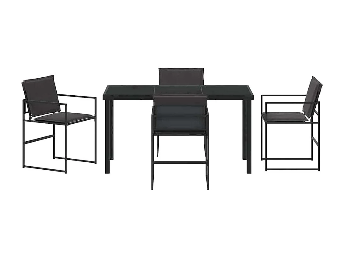 Ensemble de salle à manger pour jardin 5 pcs Noir