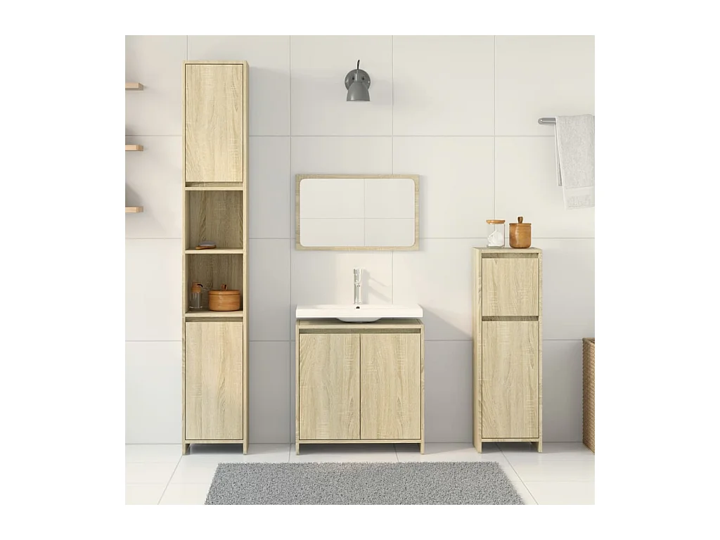 4-delige badkamermeubelset Sonoma Oak
