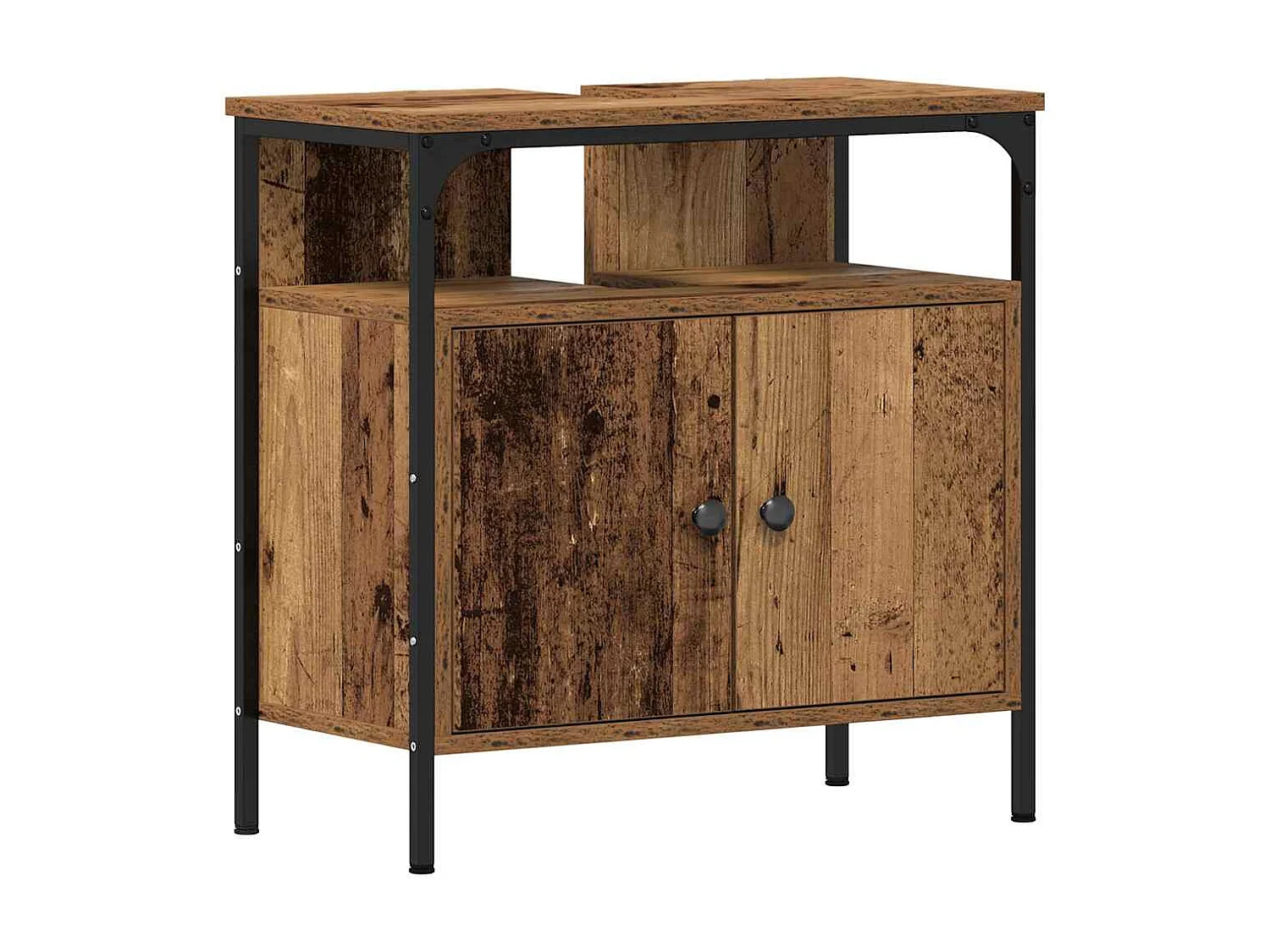 Set di mobili da bagno 3 pezzi in legno anticato