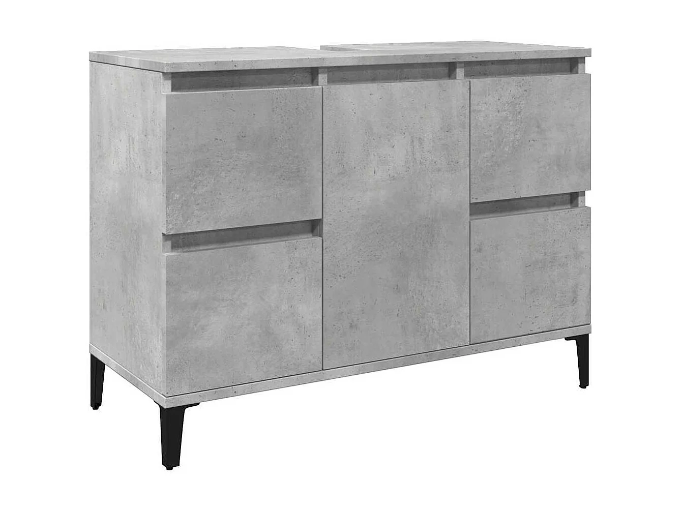 Ensemble de meubles de salle de bain 3 pcs gris béton