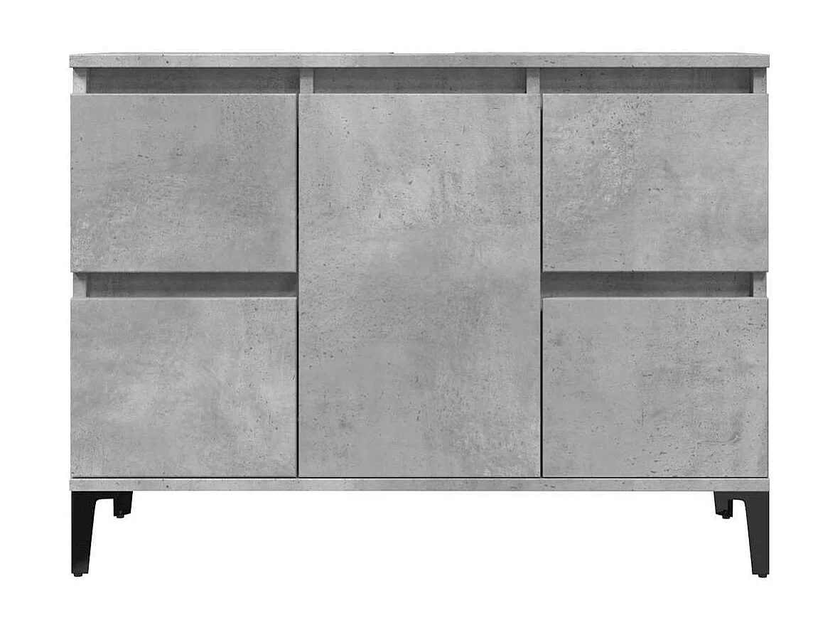 Ensemble de meubles de salle de bain 3 pcs gris béton