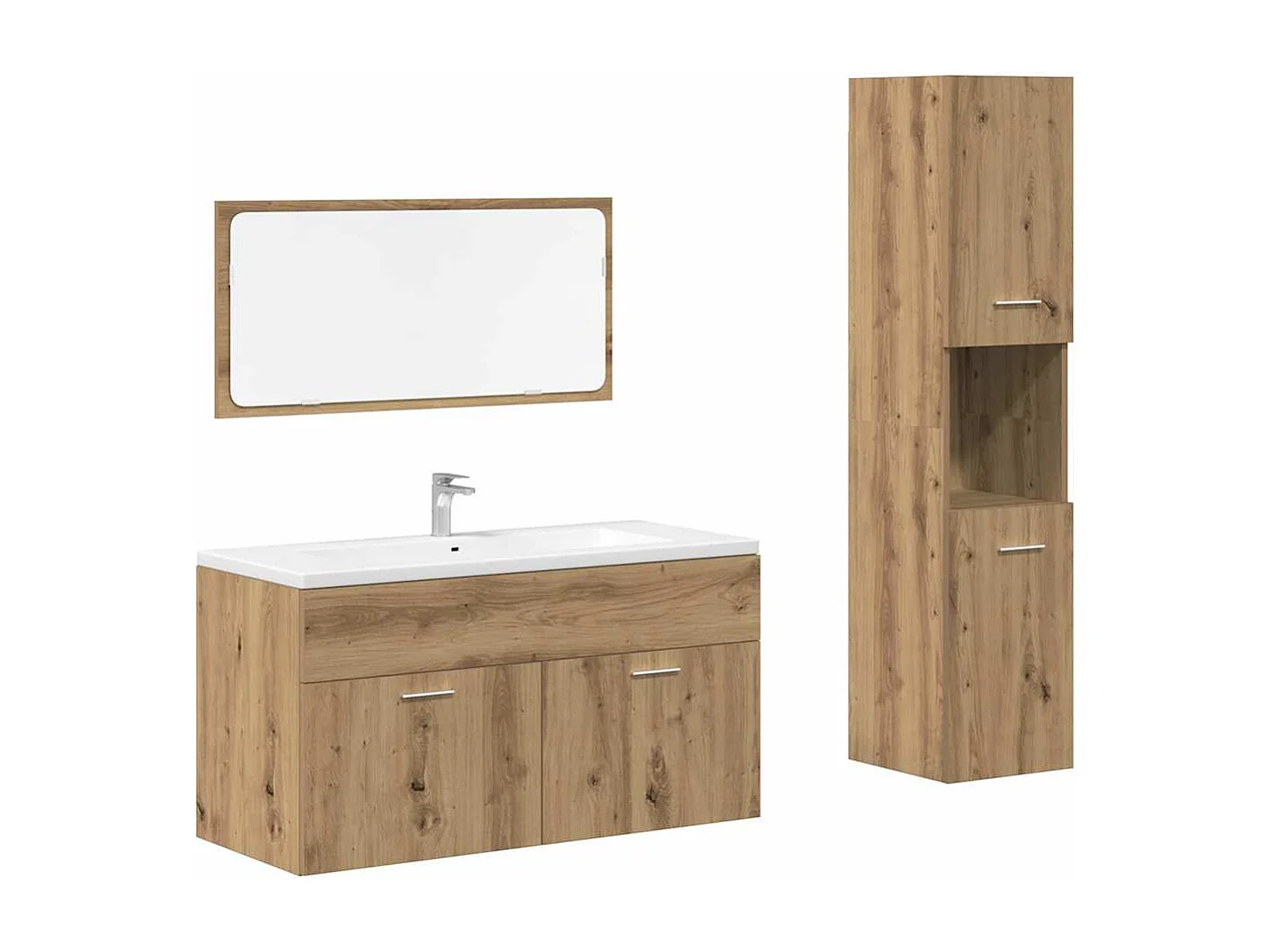 Ensemble de meubles salle de bain 3 pcs bois d'ingénierie