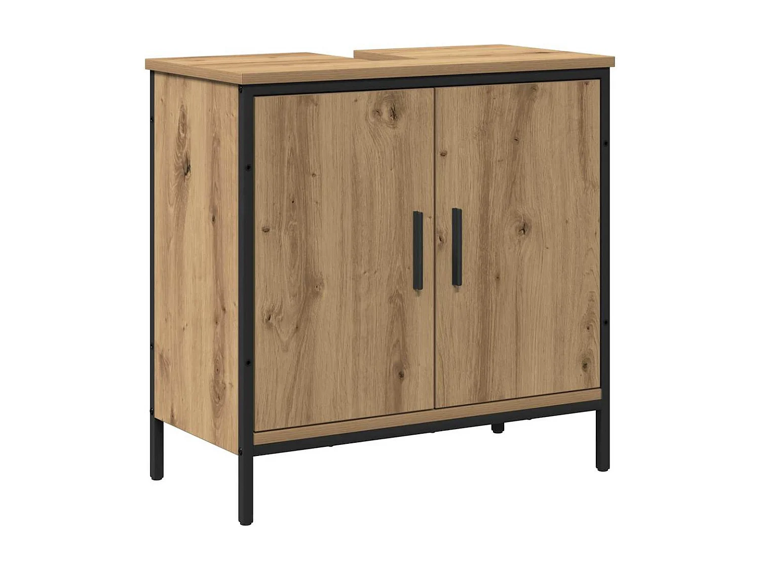 Ensemble de mobilier de salle de bain avec porte 2 pcs Marron