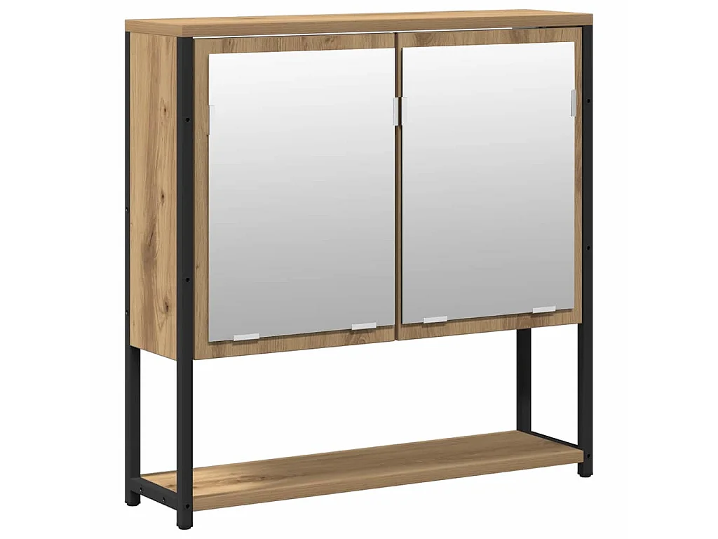 Set di mobili da bagno con anta 2 pezzi Marrone
