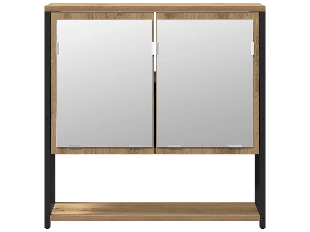 Set di mobili da bagno con anta 2 pezzi Marrone