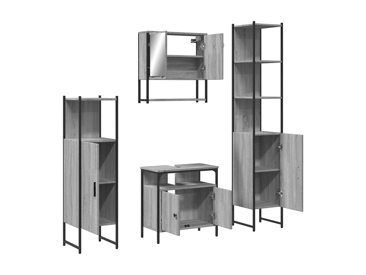 Juego de muebles de baño de 4 piezas Sonoma Grey