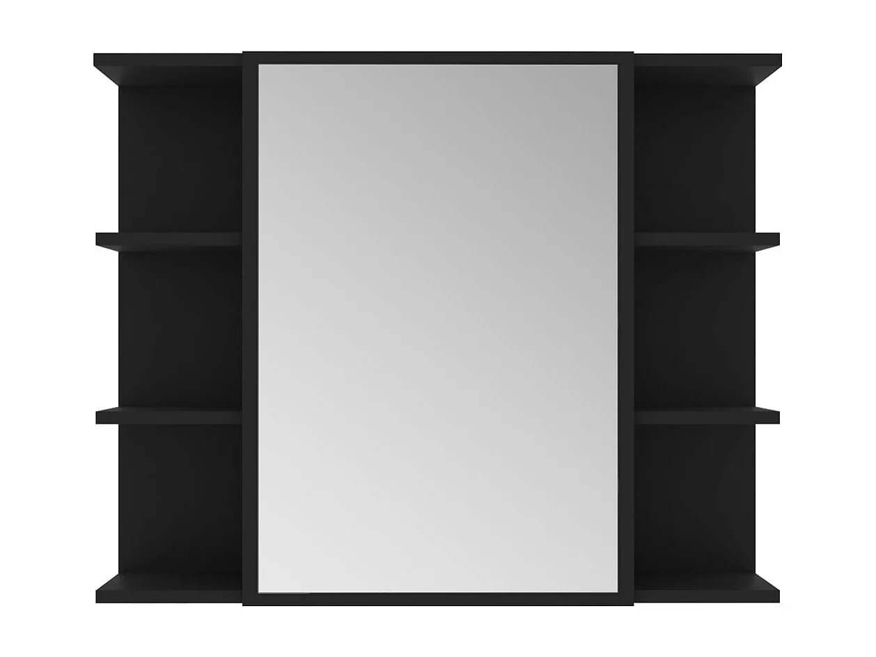 Ensemble de meubles de salle de bain 3 pcs Noir Bois ingénierie