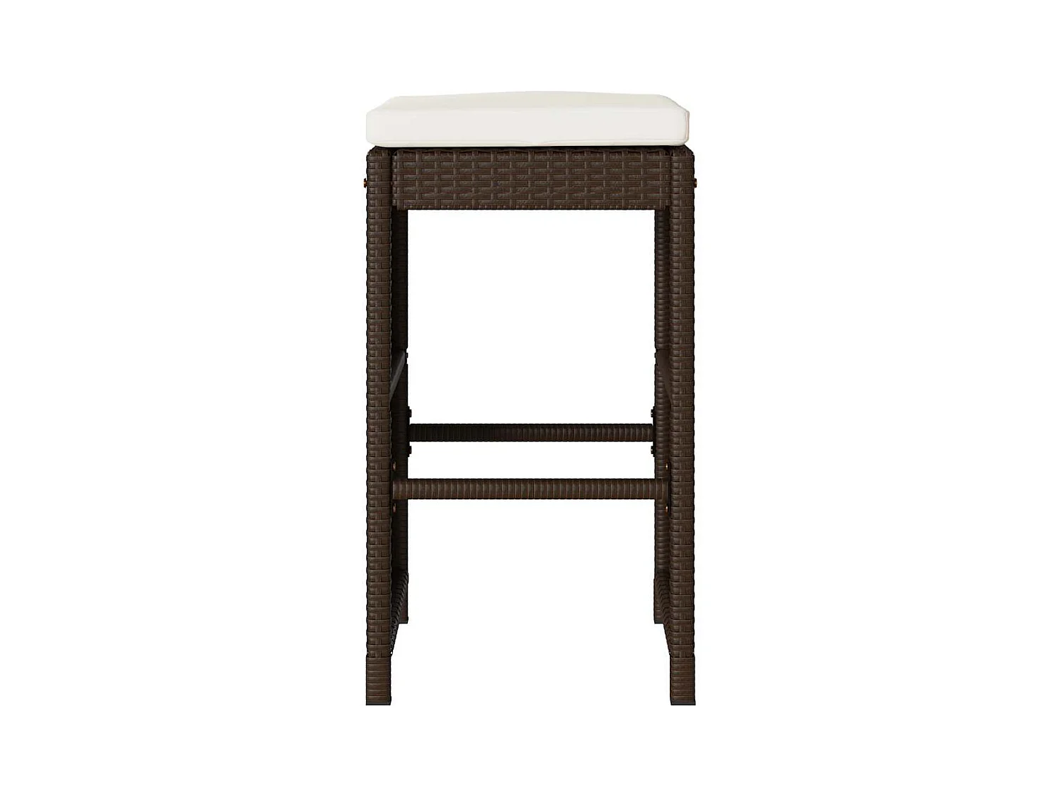 Set di 6 cuscini per sgabelli da bar da giardino in resina di vimini marrone