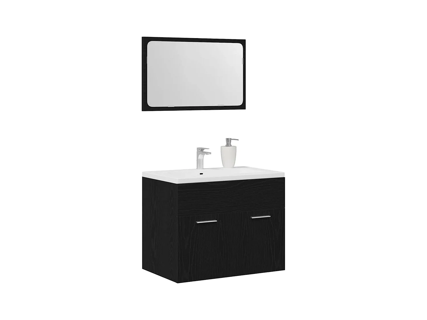Ensemble de meubles salle de bain 2 pcs chêne noir