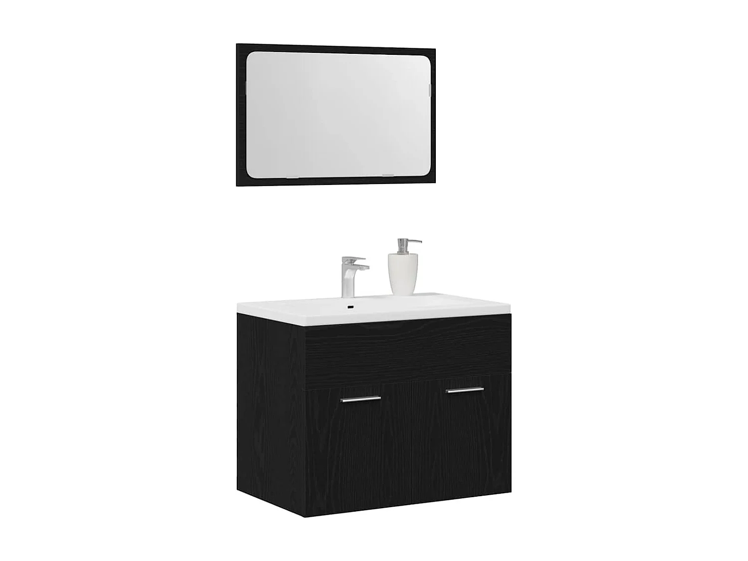 Ensemble de meubles salle de bain 2 pcs chêne noir