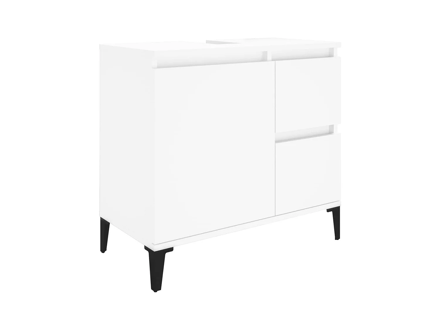 Ensemble d'armoires salle de bain 3 pcs blanc bois d'ingénierie