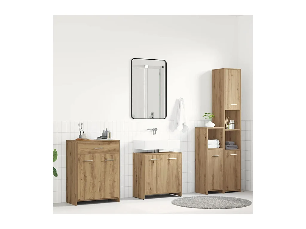 Ensemble de meubles salle de bain 4 pcs bois d'ingénierie