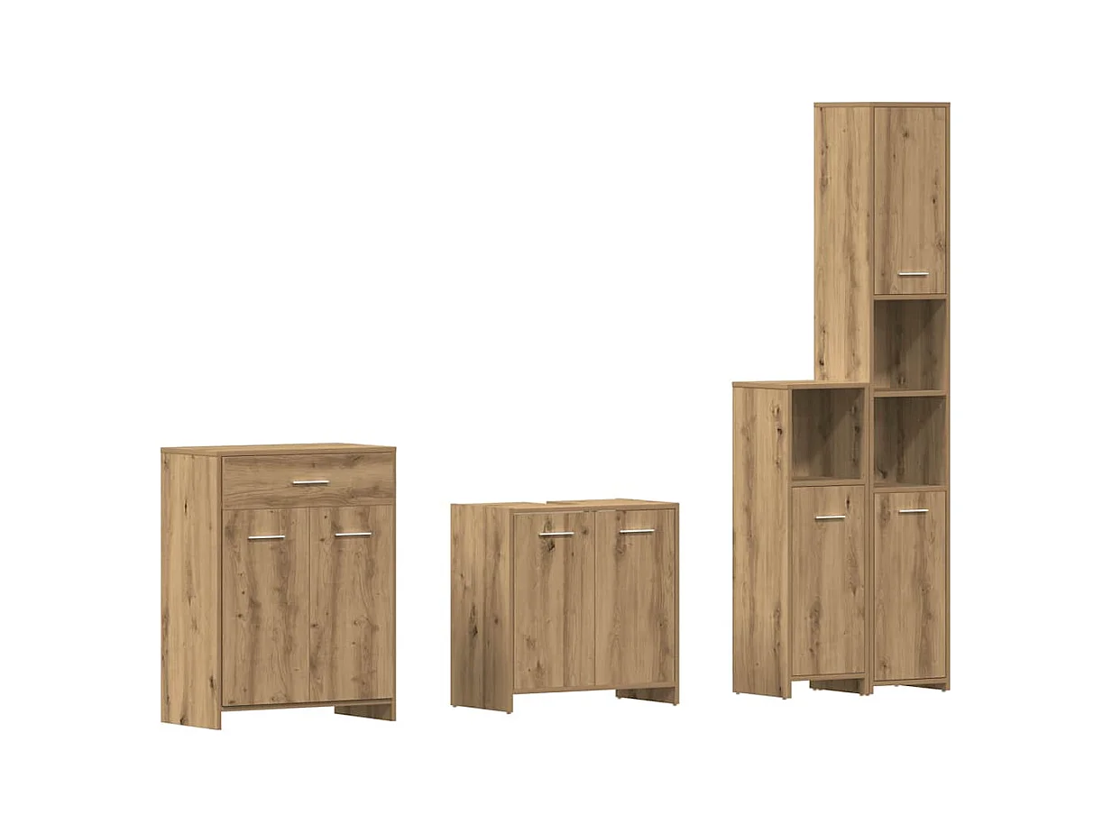 Ensemble de meubles salle de bain 4 pcs bois d'ingénierie