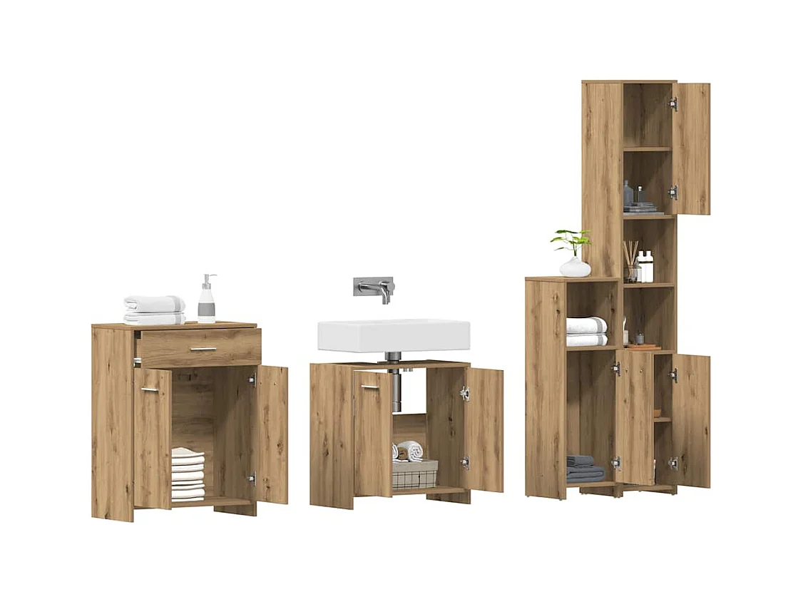 Ensemble de meubles salle de bain 4 pcs bois d'ingénierie