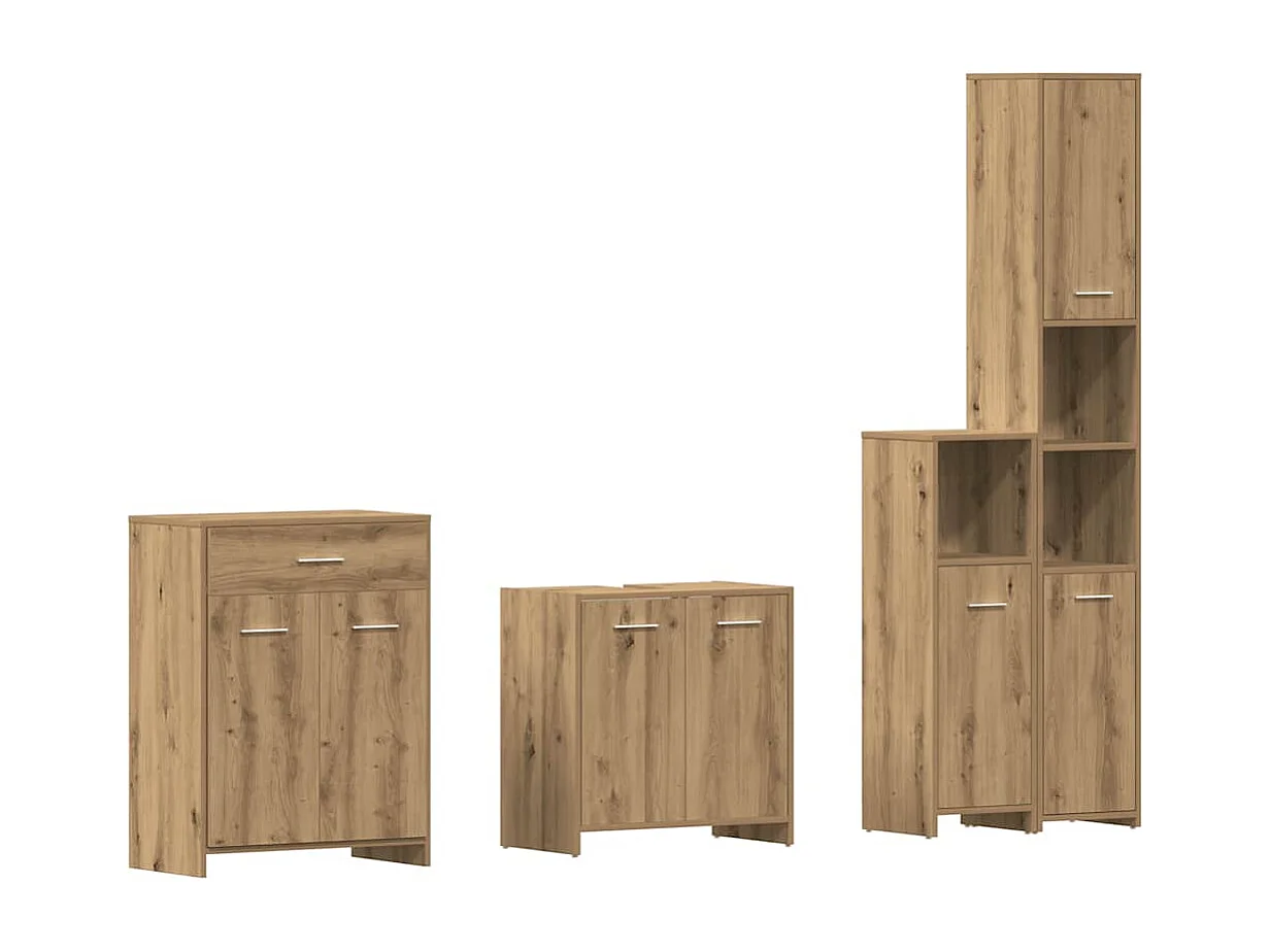 4-teiliges Badmöbel-Set Holzwerkstoff