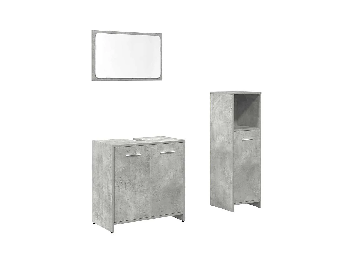 3-delige badkamermeubelset betongrijs