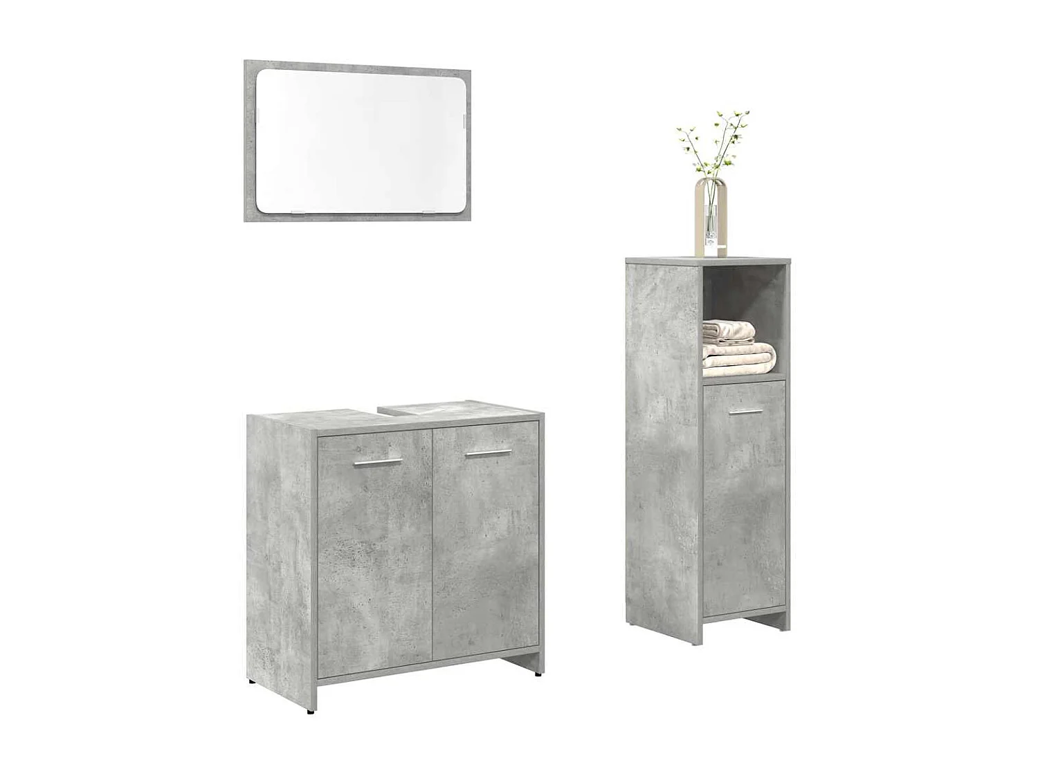 Conjunto de muebles de baño de 3 piezas gris hormigón