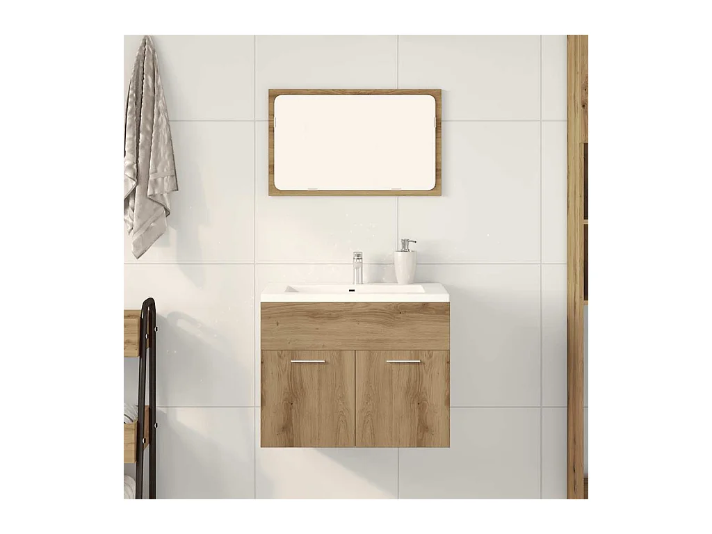 Ensemble de meubles salle de bain 2 pcs bois d'ingénierie