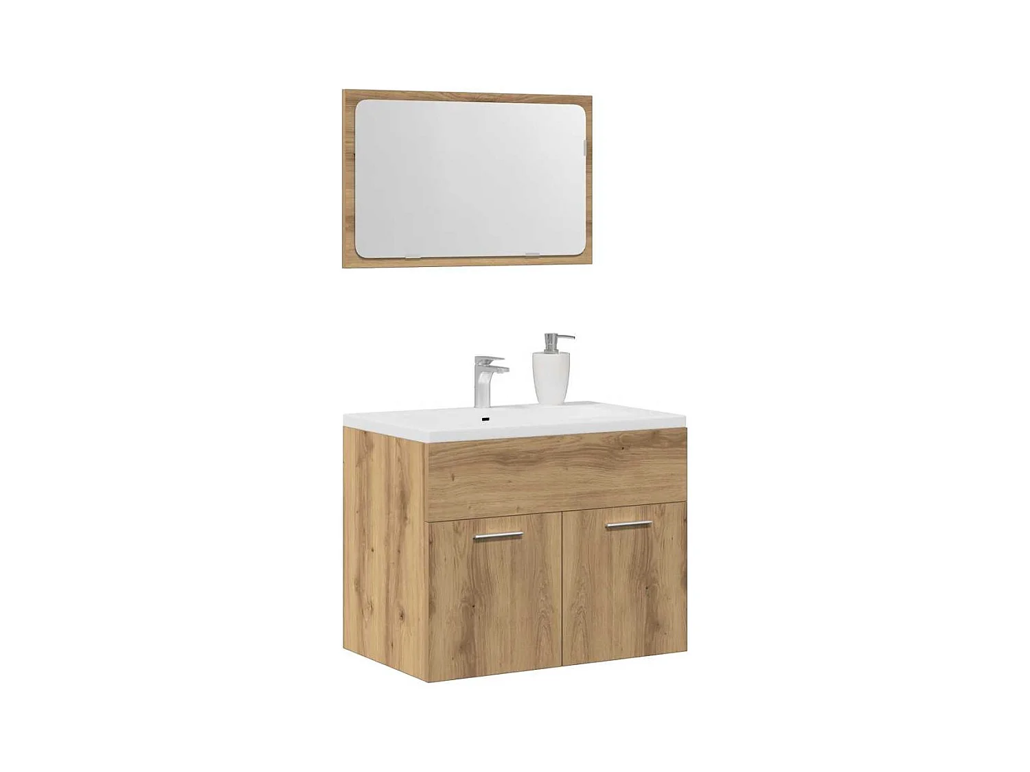 Ensemble de meubles salle de bain 2 pcs bois d'ingénierie
