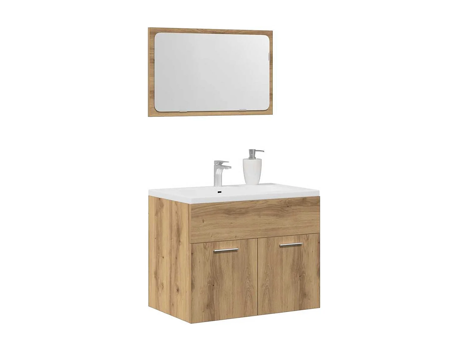 Ensemble de meubles salle de bain 2 pcs bois d'ingénierie