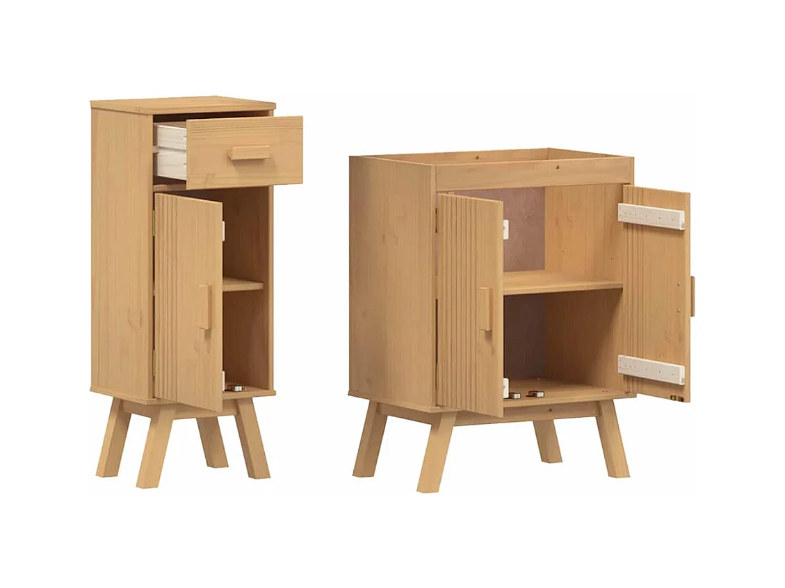 Ensemble de meubles de salle de bain avec tiroir 2 pcs Marron