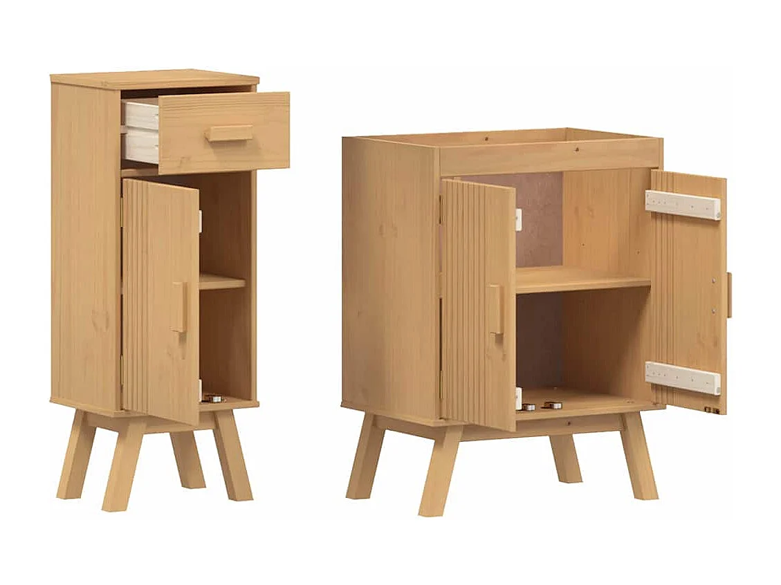 Ensemble de meubles de salle de bain avec tiroir 2 pcs Marron