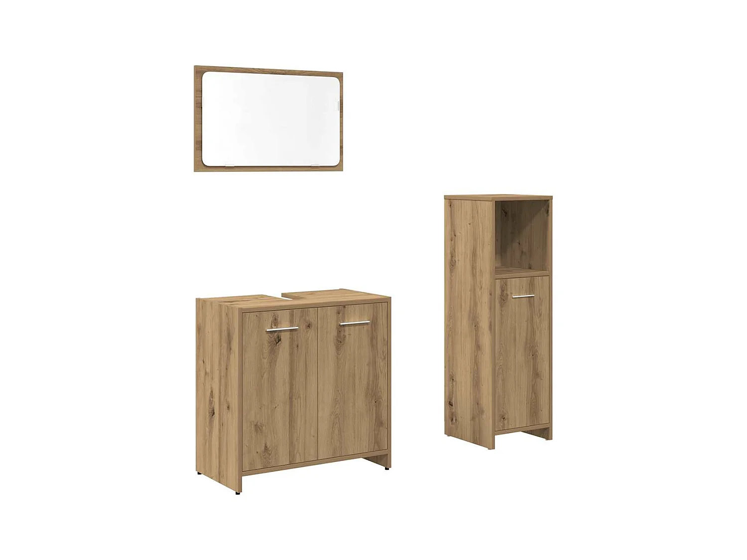 Conjunto de muebles de baño de 3 piezas de madera de ingeniería