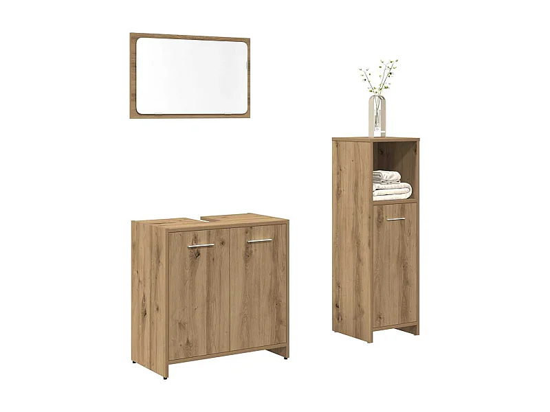 Ensemble de meubles salle de bain 3 pcs bois d'ingénierie