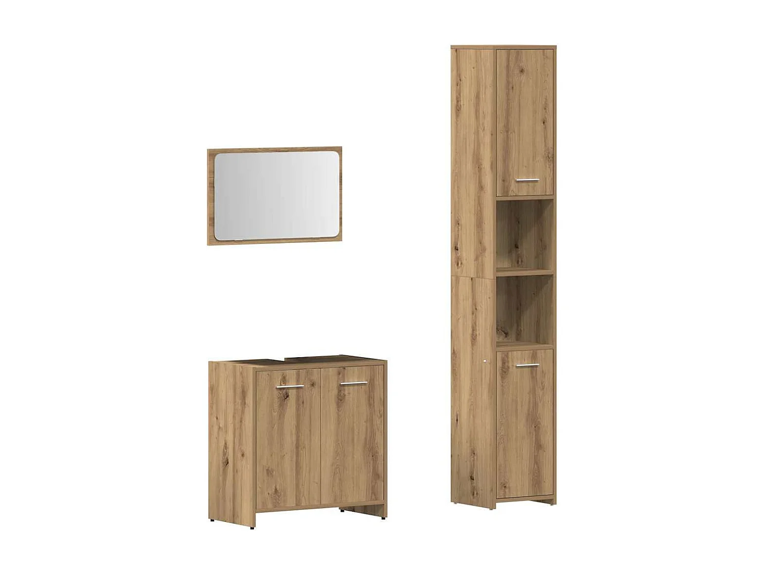 Ensemble de meubles salle de bain 3 pcs bois d'ingénierie