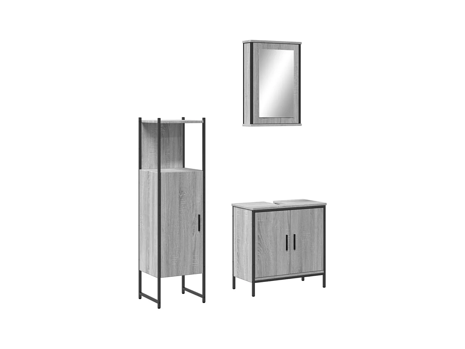 Set di mobili da bagno Sonoma Grey da 3 pezzi