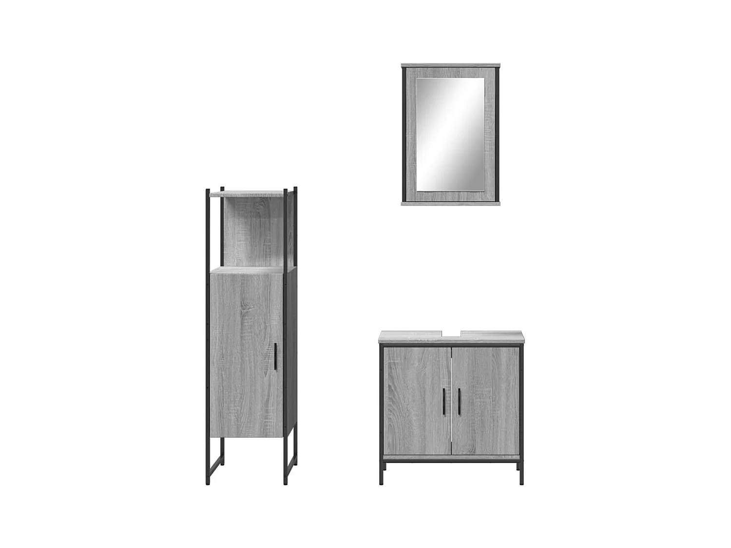 Set di mobili da bagno Sonoma Grey da 3 pezzi