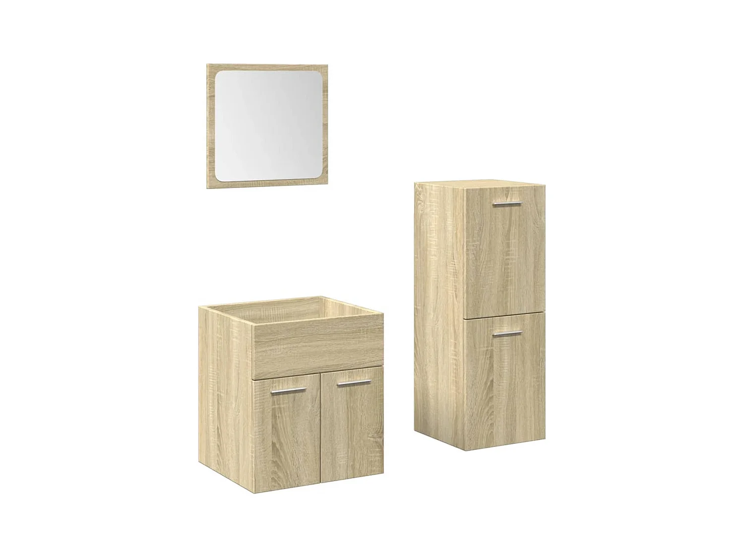 Conjunto de muebles de baño de 3 piezas roble sonoma