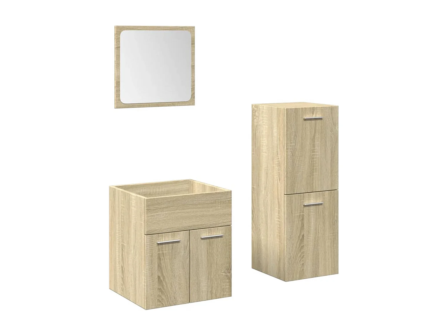 Set di mobili da bagno 3 pezzi in rovere Sonoma