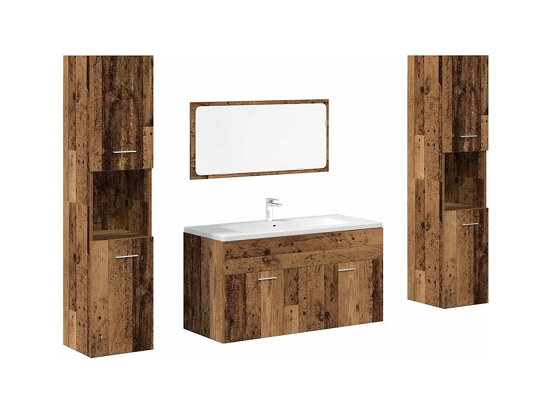 Ensemble de meubles salle de bain 4 pcs bois d'ingénierie
