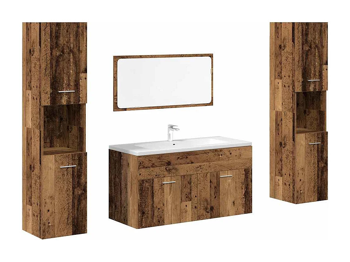 Ensemble de meubles salle de bain 4 pcs bois d'ingénierie