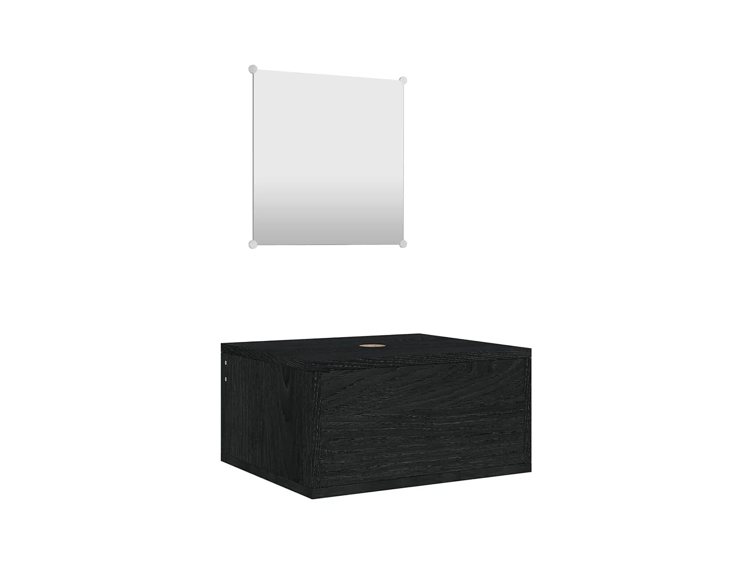 2-delige badkamermeubelset zwart bewerkt hout