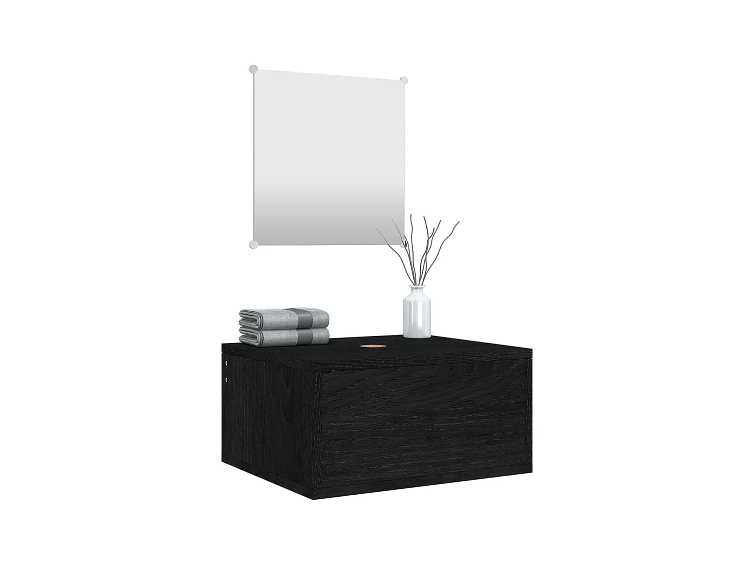 2-delige badkamermeubelset zwart bewerkt hout
