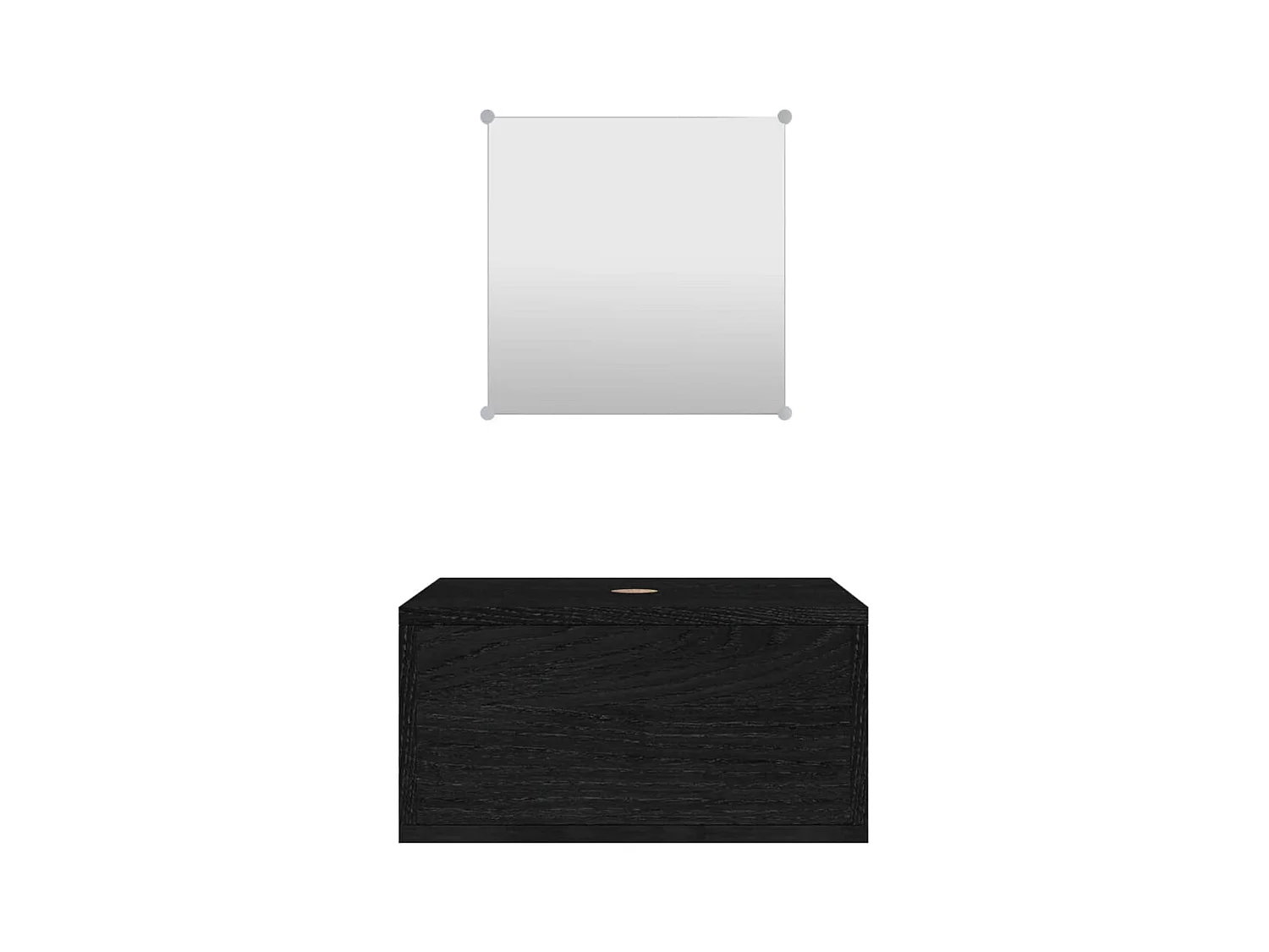 2-delige badkamermeubelset zwart bewerkt hout